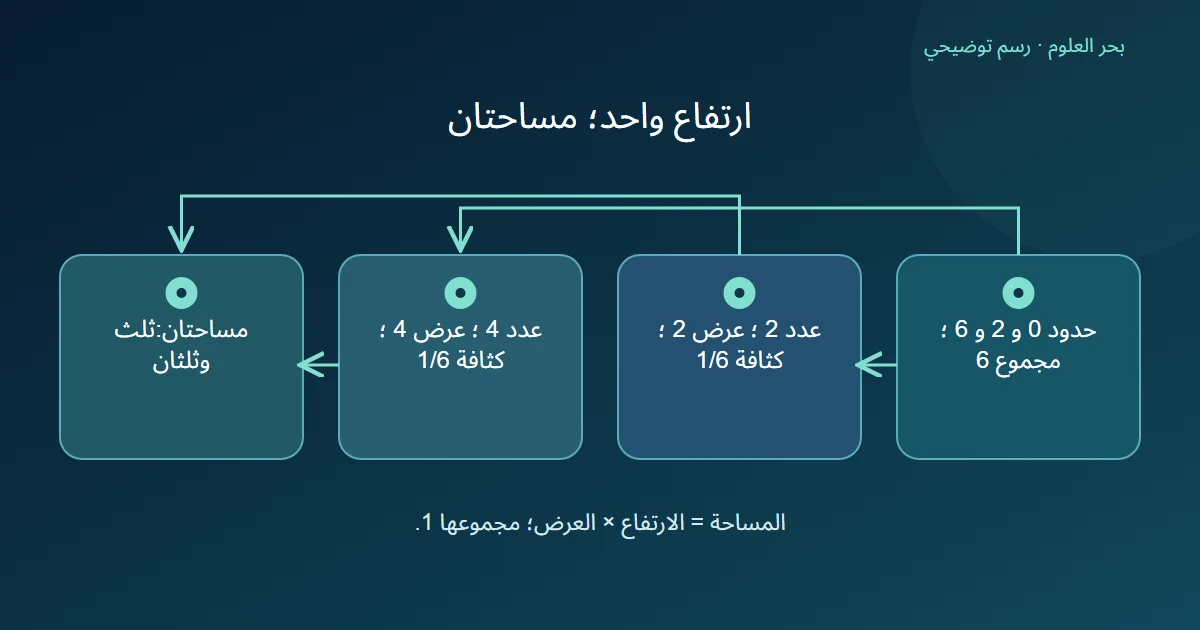 تساوي كثافة فئتين مع اختلاف عرضيهما وأعدادهما