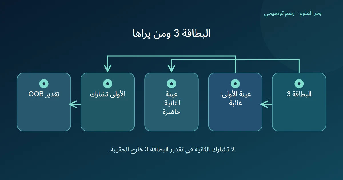 حضور البطاقة 3 يراجع في عينتي شجرتين وتشارك الشجرة الأولى وحدها لأنها لم ترها