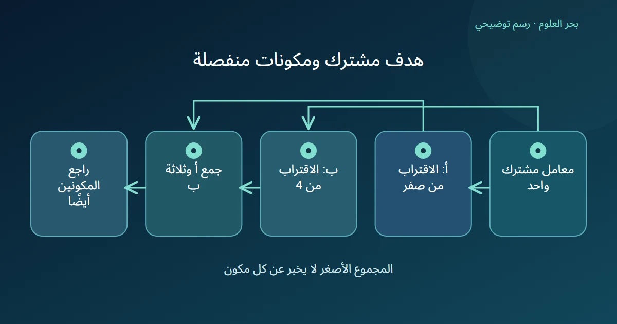 معامل مشترك يربط هدفين مختلفين، وتدخل خسارتاهما جمعًا موزونًا يتبعه فحص كل خسارة منفردة
