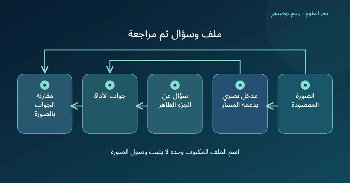 الصورة والسؤال يصلان إلى جواب تقارن تفاصيله بالملف نفسه