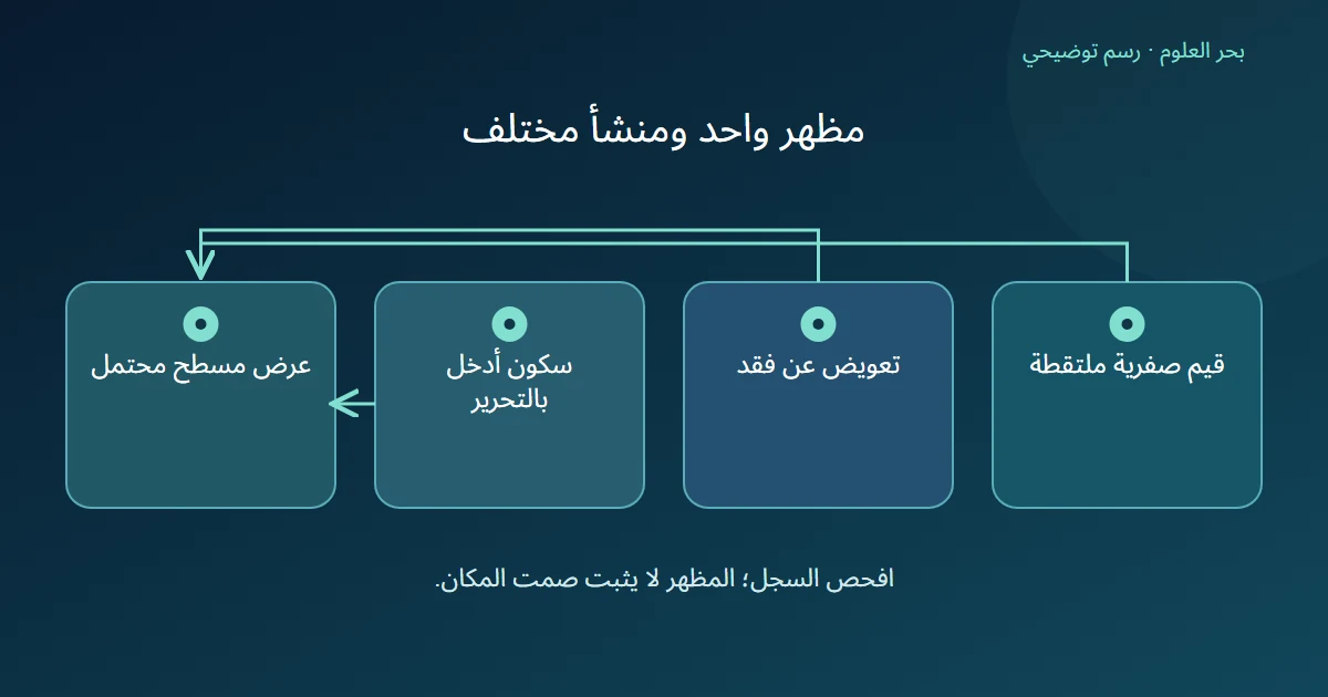 رسم يجمع ثلاثة مصادر افتراضية لقيم تبدو مسطحة مع اختلاف منشئها.