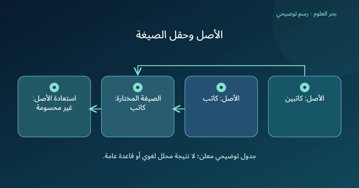رسم يربط صورتين أصليتين مختلفتين بصيغة واحدة ويبين غياب الاستعادة الفريدة.