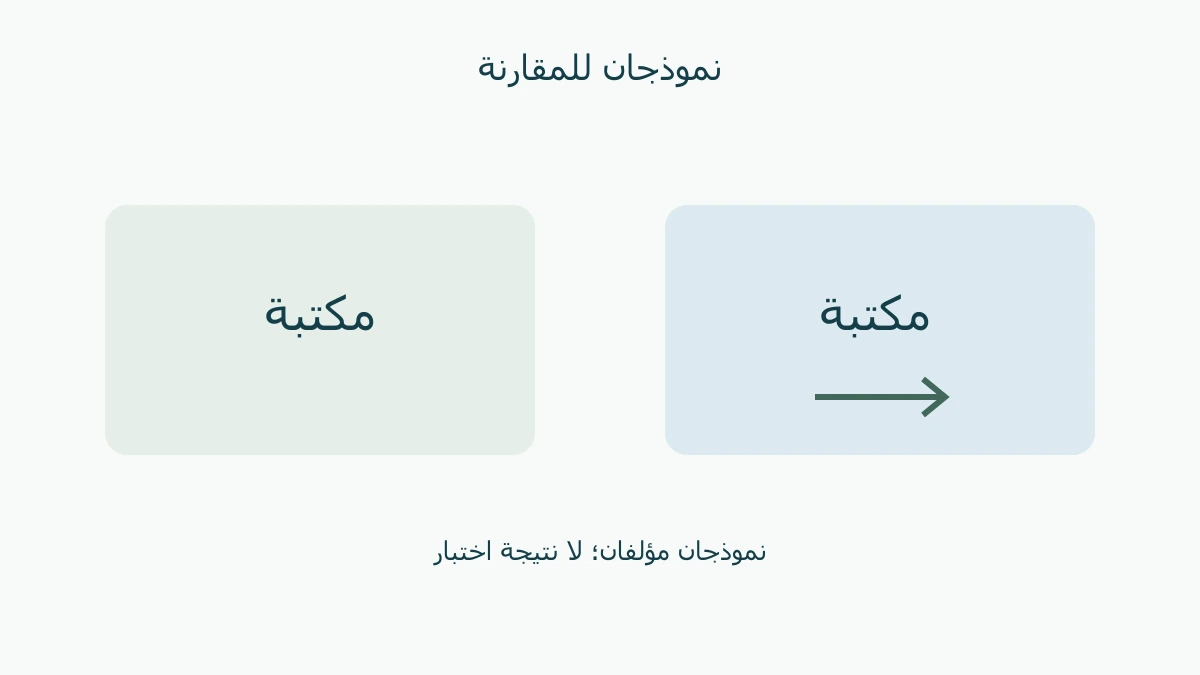 بطاقة مكتبة وبطاقة مكتبة بسهم في مثال متخيل