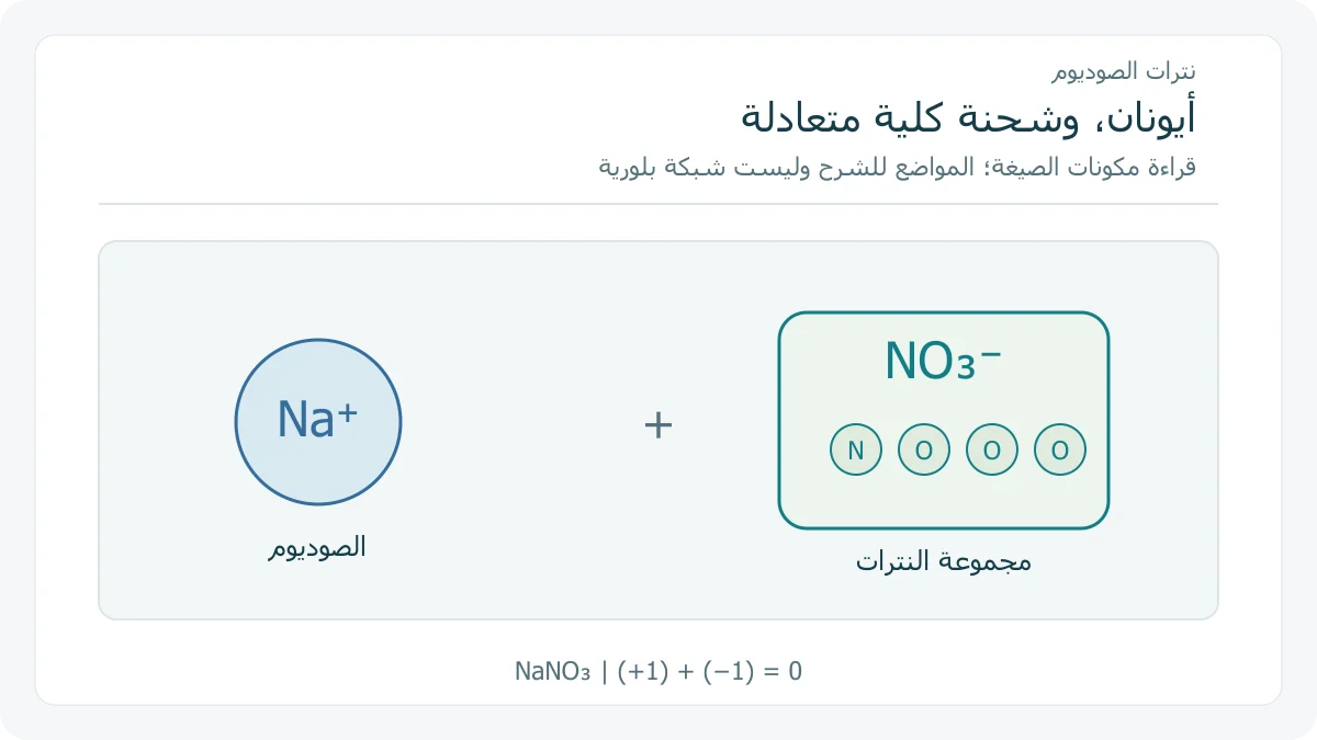 جرد تعليمي لأيون الصوديوم ومجموعة النترات