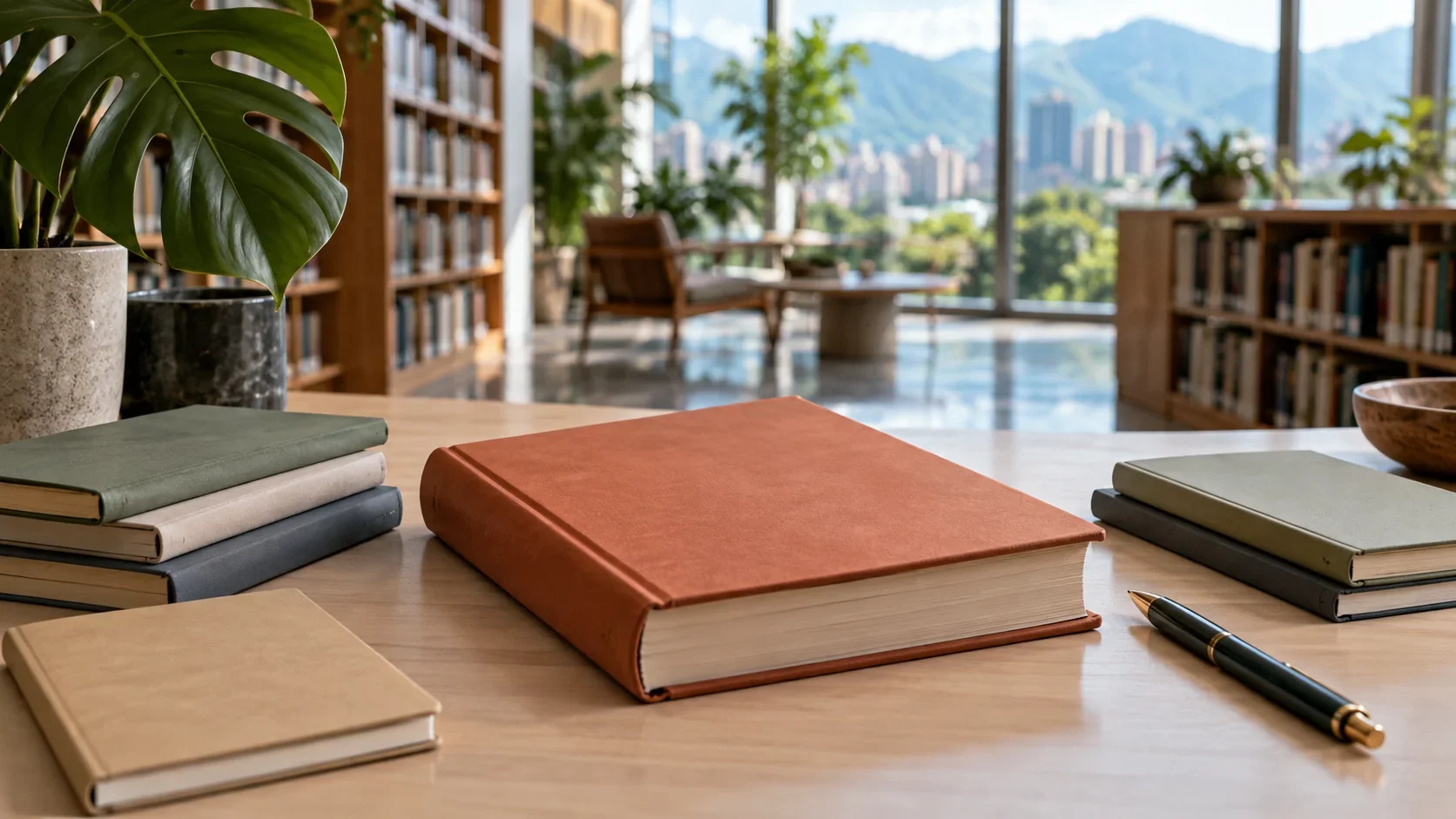 كتب وبيئة قراءة في مشهد توضيحي