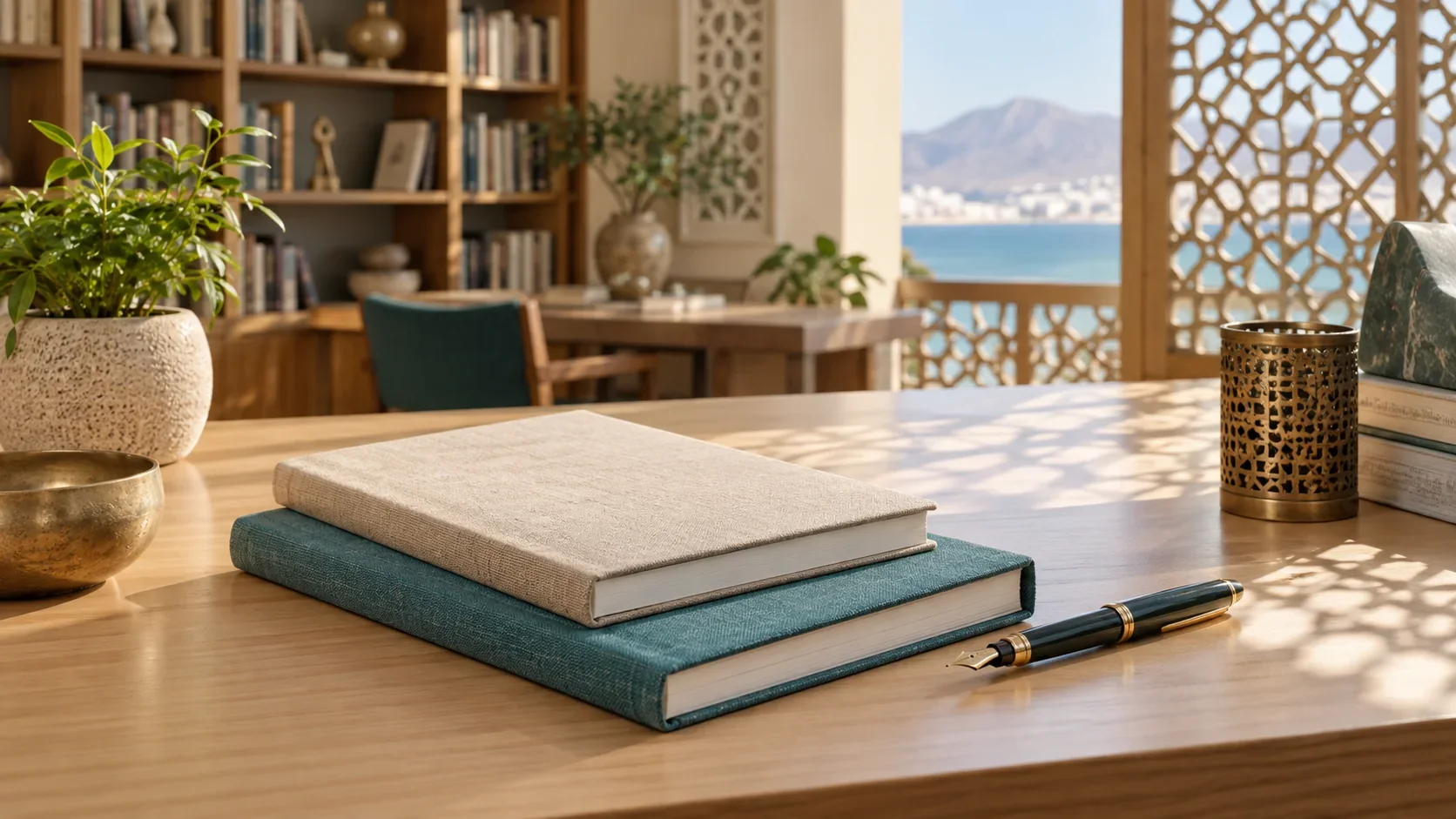 كتب وبيئة قراءة في مشهد توضيحي