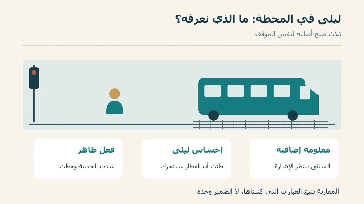 ليلى في المحطة وثلاث نوافذ للمعلومات في مثالنا
