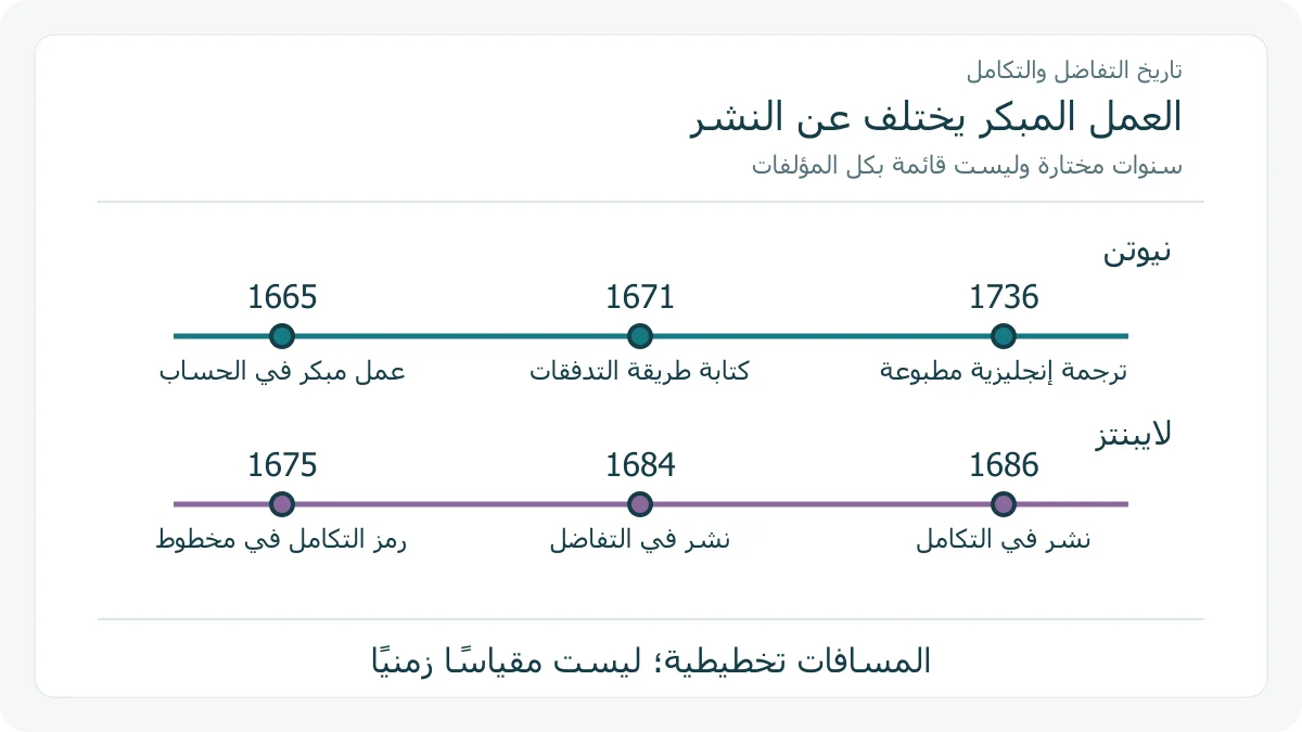 مساران لأوراق نيوتن وأعمال لايبنتز المنشورة