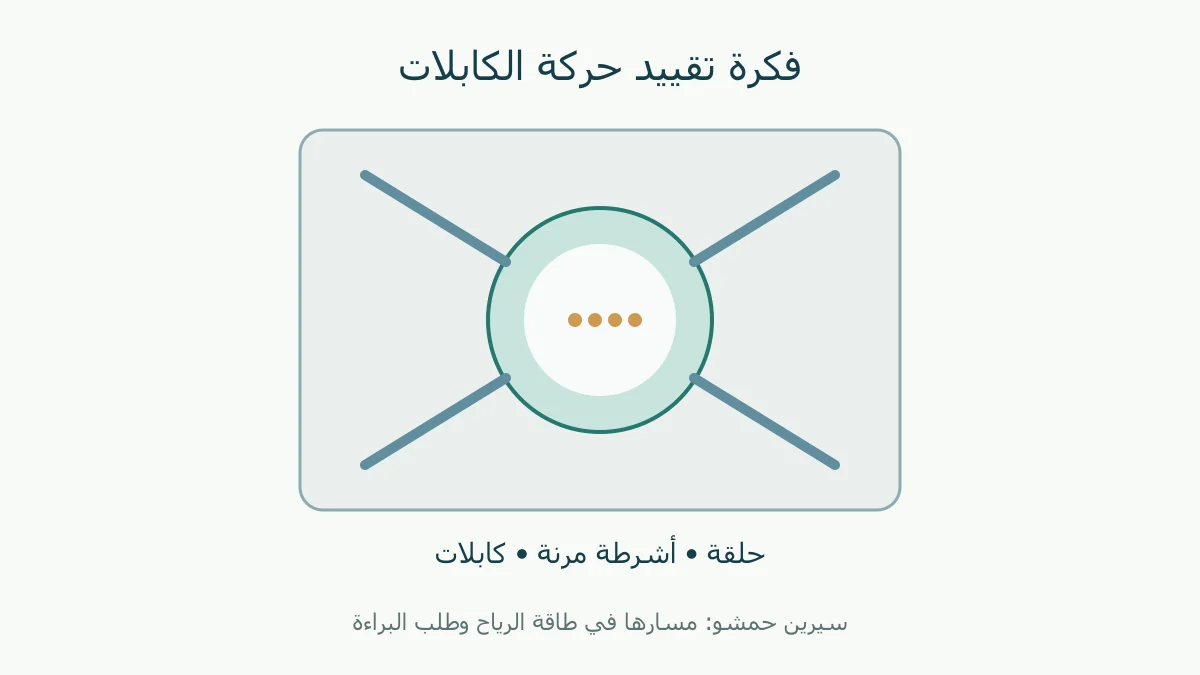 حلقة حول كابلات وأشرطة مرنة تربطها بمحيط البرج