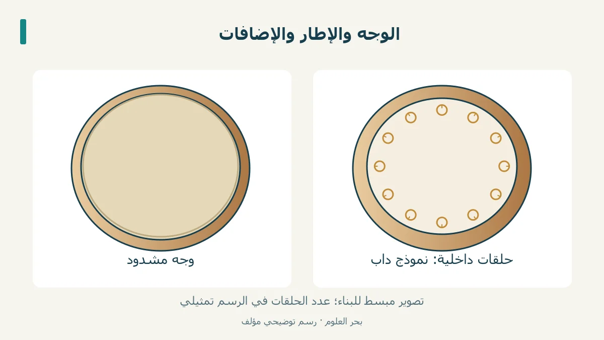 رسم إطار بوجه واحد ومقارنة بإضافة حلقات داخلية في نموذج داب.