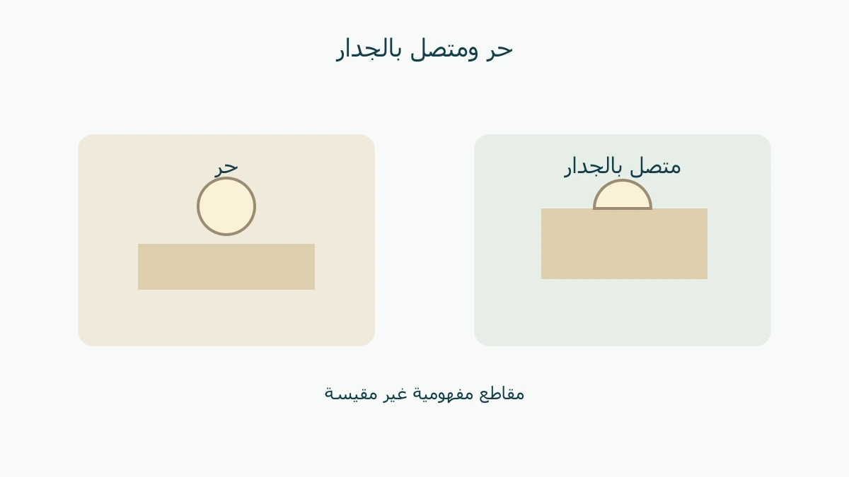 عمود حر ونصف عمود على جدار