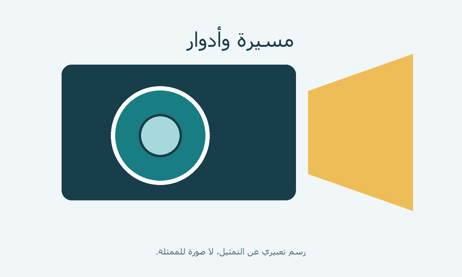 رسم أصلي لكاميرا وإطار شاشة، دون تصوير شخص حقيقي