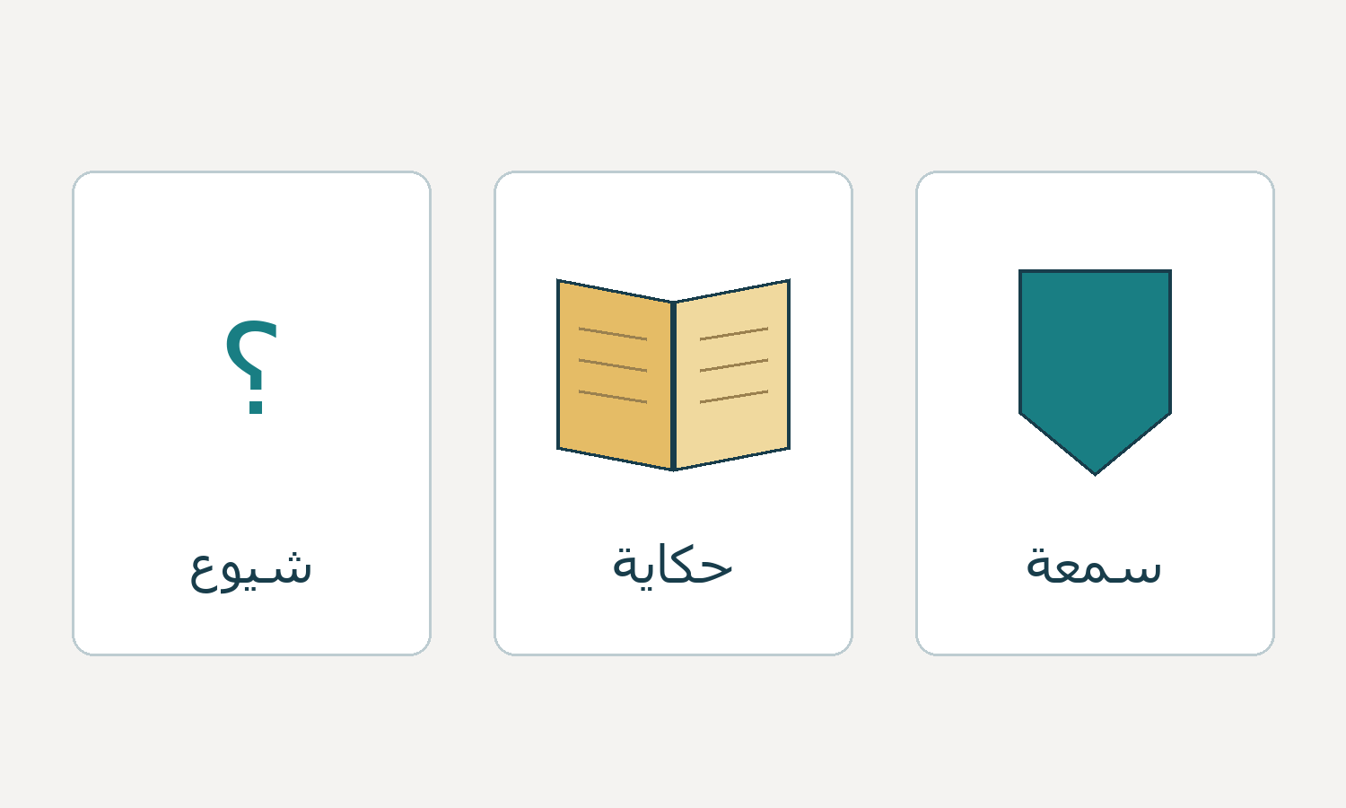 تمييز السمعة والحكاية والشيوع.