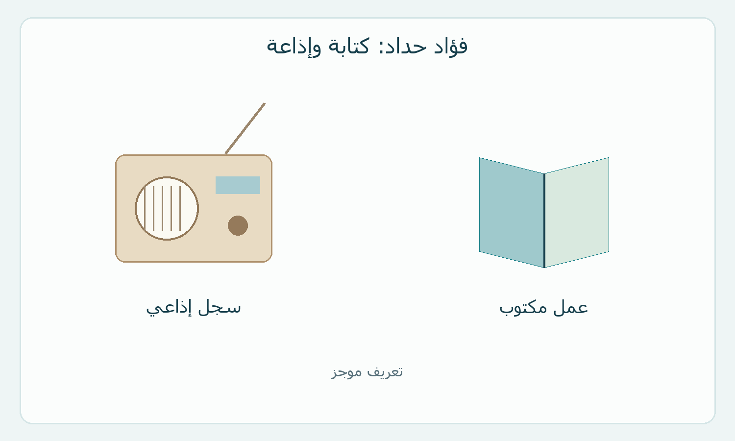 تصميم مفاهيمي أصلي لكتاب ومذياع.