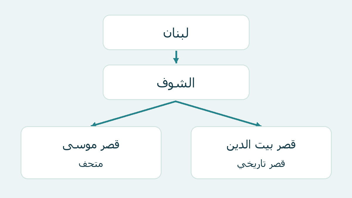 مخطط يميز قصر موسى عن قصر بيت الدين